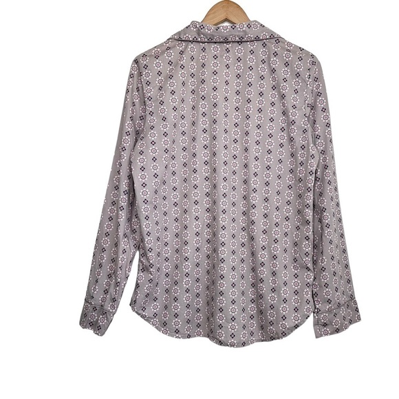 Victoria's Secret Printed Long Sleeve Front Button Pajama Top Sz Medium Cotton - Picture 2 of 6